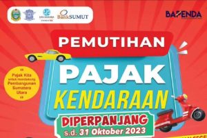 Bapenda Sumut Perpanjang Masa Pemutihan Pajak Kendaraan Hingga 31 Oktober 2023