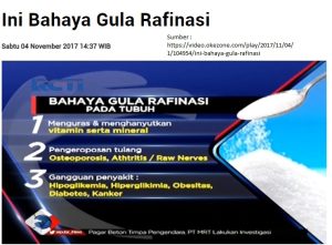 Gula Kristal Putih Diduga Berbahan Gula Rafinasi, BPOM dan Menkes Diminta Kaji Ulang Izin Edar GulaVitPIR