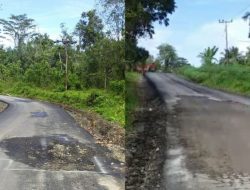 Baru Dikerjakan Aspal Sudah Rusak, Proyek PUPR Sumut di Sifahando Nias Utara Berbiaya Rp6,6 Miliar Amburdul