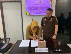 Terdakwa Sutio Kembalikan Uang Rp95 Juta ke Kejari Asahan